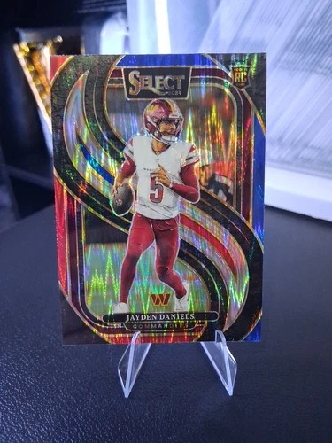 2024 Panini Select - Premier Level Jayden Daniels #112 Red & Blue Shock Prizm RC