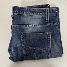 Connor Mens Dark Blue Stone Wash Look Straight Jeans Size 35 Very Good JL171