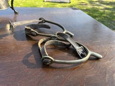 Pair Of Vintage Antique Nickel Over Brass Cowboy Spurs