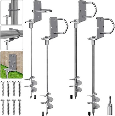 Screw Ground Anchor 30'' 4 Pack Heavy Duty