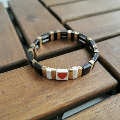 Roxanne Assoulin Neutral Heart Gold Classics Bracelet Black