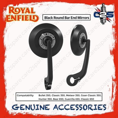 Black Bar End Mirrors for Royal Enfield Hunter 350 Meteor 350 Guerrilla 450 Bear