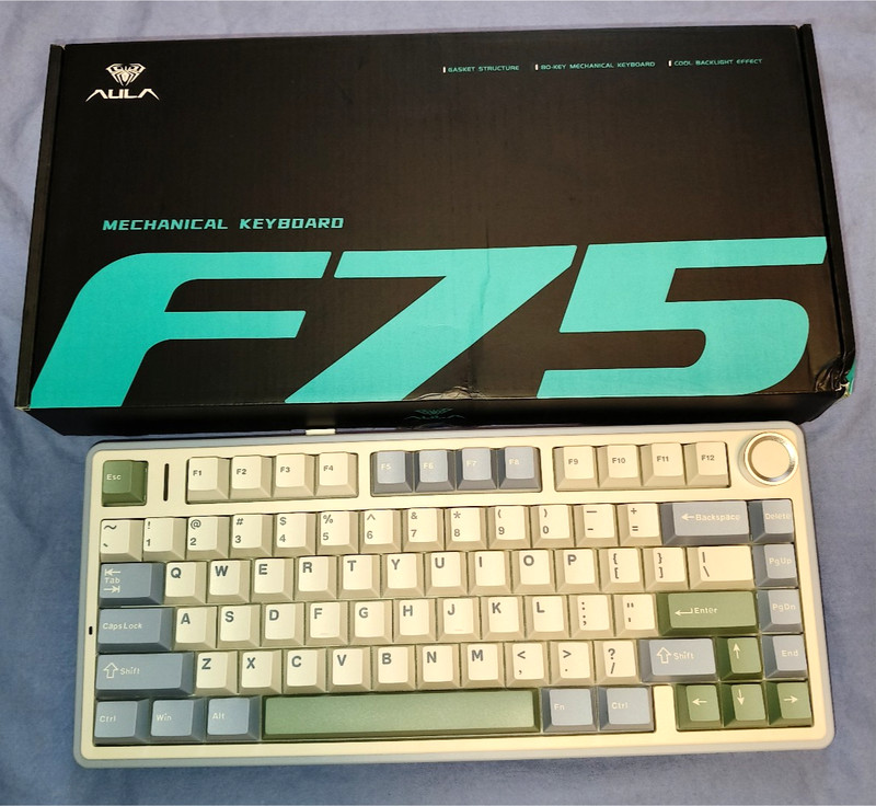 Aula F75 75% Mechanical Keyboard, Tri-Mode Green Reaper switch - 5 MINS USAGE
