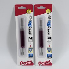 2X Pentel LR7 EnerGel Pen Refills 0.7mm Medium Tip RED INK 24675
