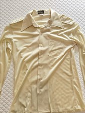 Men's True Vintage Big Collar Disco Shirt  EUC  Yellow/ Gold Medium.