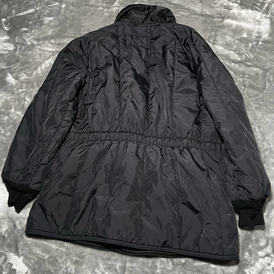 Refrigiwear Jacket Mens XL Black Iron Tuff Fur Trim Workwear Zip Button - Image 2 of 4