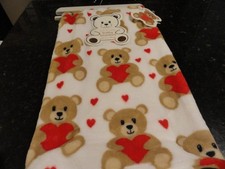 new BABY THROW Crib Blanket 30" x 40" Teddy Bears with red Hearts Valentines Day