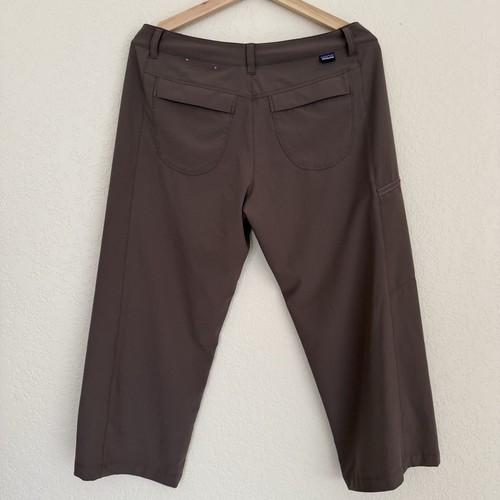 Patagonia Happy Hike Capri Pants Womens Size 10 Brown Stretch Lightweight Pocket - Picture 8 of 12