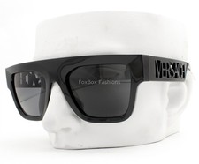 Versace Sunglasses Polished Black on Black Logo Arms MOD 4430U GB1/87 with Case