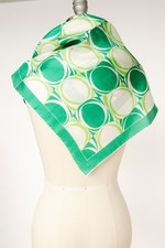 1970s Silk Scarf Burmel Deadstock Square Green