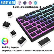130 PBT Keycaps Pudding Double Shot RGB Mechanical Keyboard 61-108 Keys