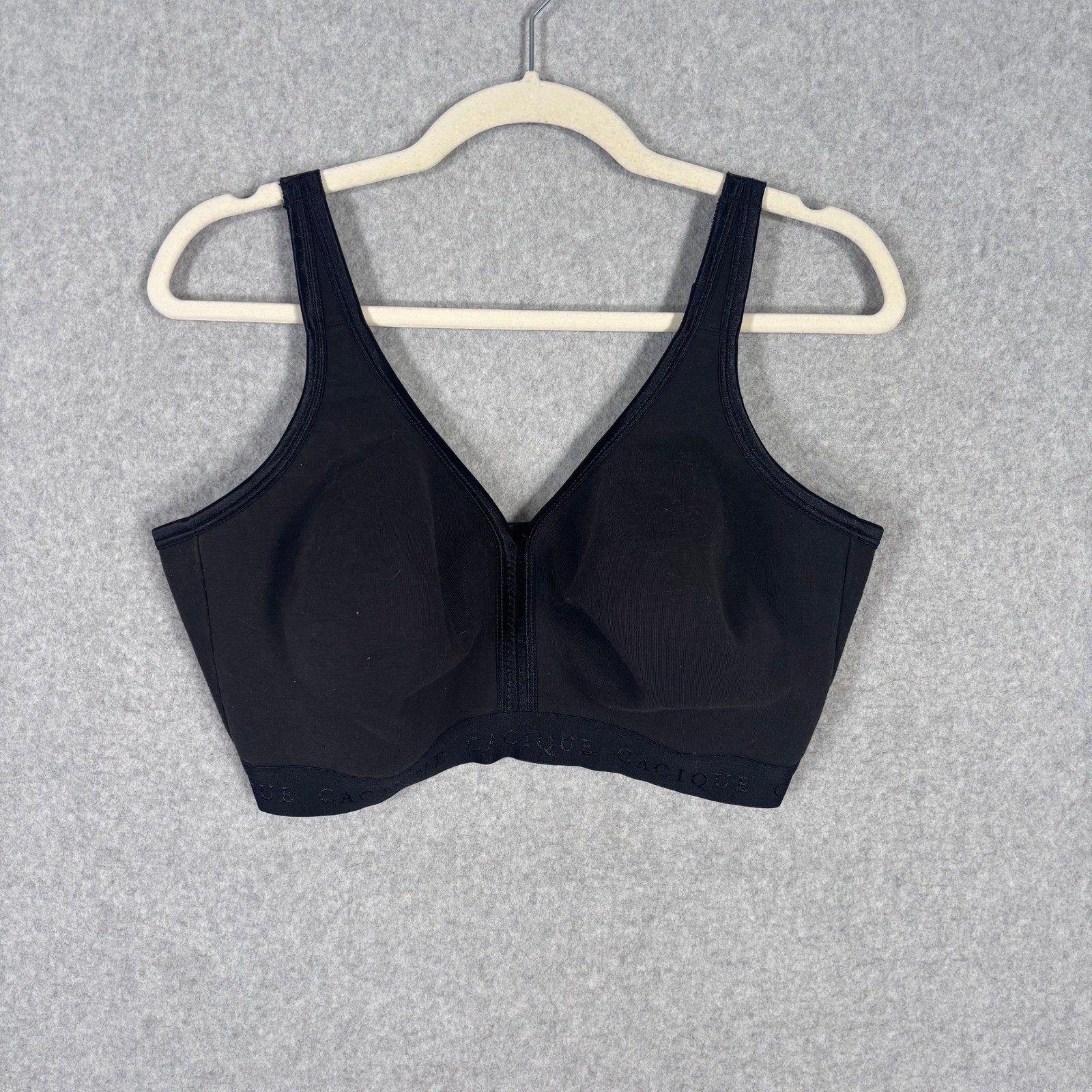 Cacique Bra 40DDD Black Unlined Full Coverage No Wire Free Comfort Straps