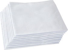 Men'S Handkerchiefs,100 Soft Cotton,White Hankie Pack of 12 Pieces