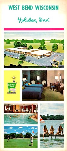Holiday Inn West Bend Wisconsin 1970s Rack Card Indoor Pool Vintage Travel