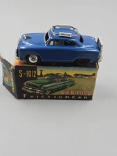Vintage SSS International Toys Tin Friction Blue Limousine S-1012 Friction...