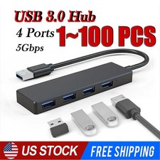 4 Port USB 3.0 Splitter Multi Adapter 5Gbps High Speed For PC Desktop Laptop LOT