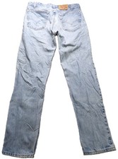 VTG Levis 505 Regular Fit Straight Leg 90s Made in USA Denim Men 34x32 Blue Logo