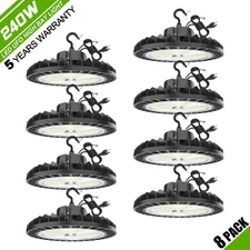 8X 240W UFO Led High Bay Light Commercial Warehouse Shop Light Dimmable 36,000Lm