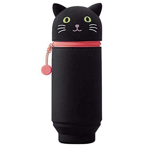 New LIHIT LAB Stand Pen Case BIG PuniLab Kuroneko Black Cat A7714-3 from Japan - Picture 2 of 4