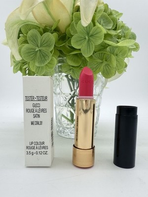 GUCCI Rouge A Levres Satin Lip Colour 301 Mae Coral Lipstick .12 oz