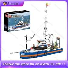 Mould King 10185 808PCS Fishing Boat Building Set Coastal Pier Scene Model Brick