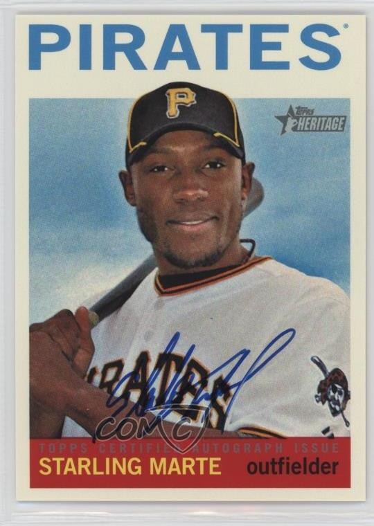 2013 Topps Heritage Real One Auto Starling Marte #ROA-SMA Auto ms9