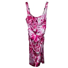 Satin Pink & White midi dress London Times Womens Size 4
