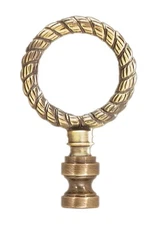 B&P Lamp® Brass Finial, Antique Finish, Tap 1/4-27F