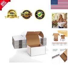 11x8x6 White Small Shipping Boxes, 15 Packs Corrugated Cardboard Mailer Boxes...