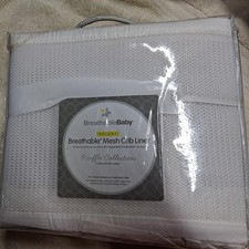 BreathableBaby Breathable Mesh Crib Liner - Deluxe Ruffle Collection - White