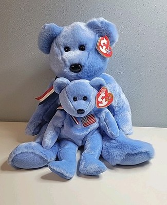 Ty Beanie Buddy & Baby America the Retired Blue Bear Vintage 2001/2002 New-Mint 