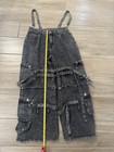 ROMWE Jeans Womens Small Black Wash Cargo Pants Goth Emo SZ XL Wide Leg Bootcut  — photo 4