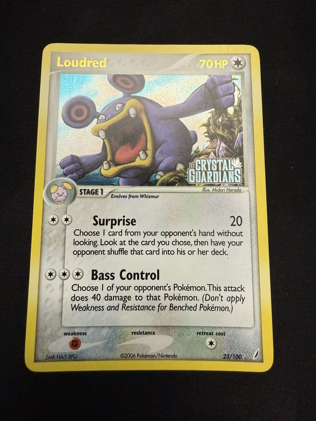 Pokémon TCG Loudred 23/100 EX Crystal Guardians Reverse Holo Rare Stamped - NM💎