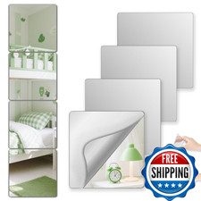 Shatterproof Peel And Stick on Mirror Tiles for Wall Decorative, 8 pcs 16  x12  U