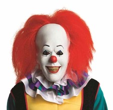Pennywise Mask It Movie Scary Clown Dress Up Halloween Adult Costume Accessory
