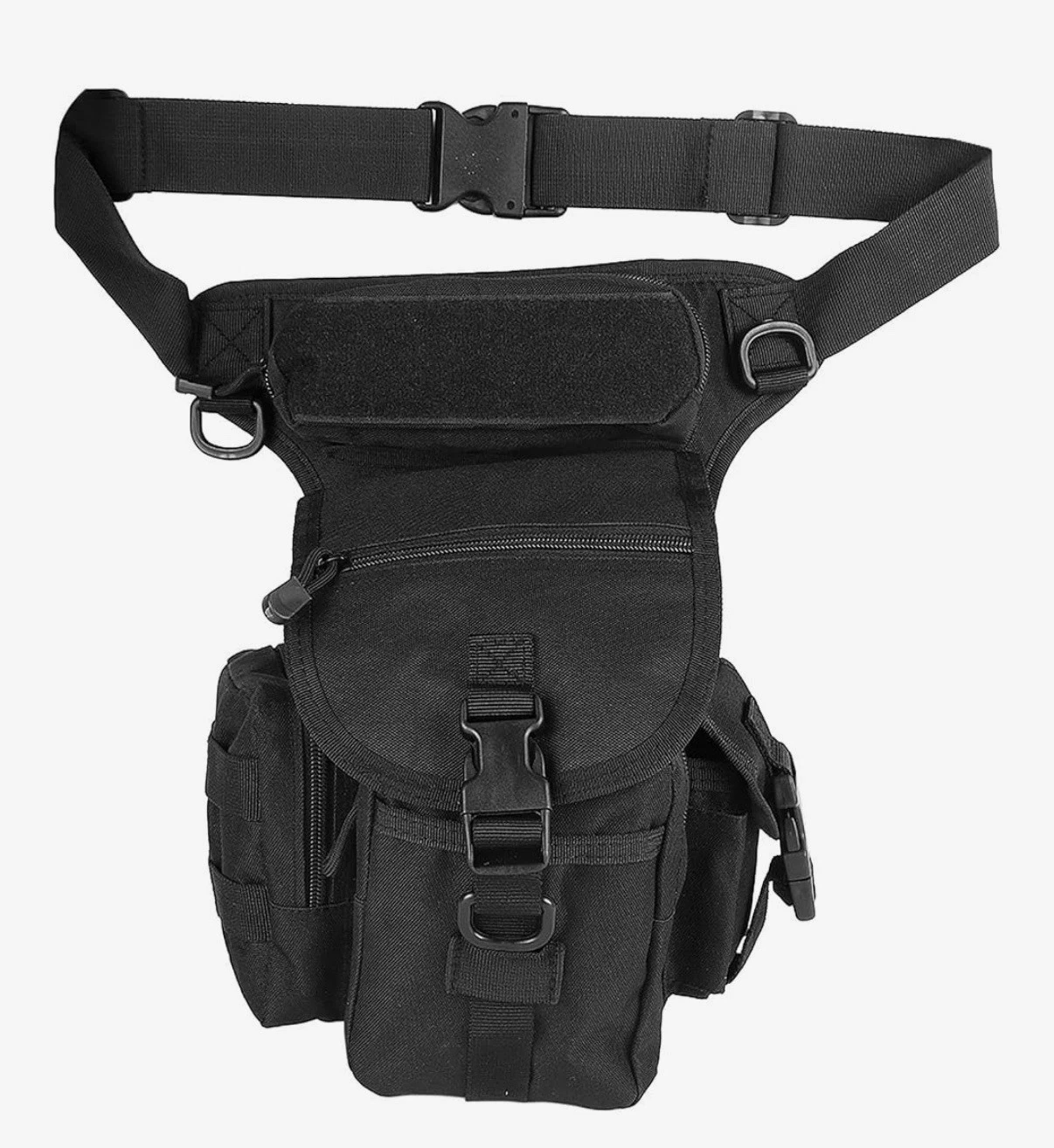 Manetta Military Tactical Drop-Leg Utility Bag Black Thigh Pack Outdoor Leg Rig