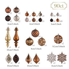 Weihnachtsbaumschmuck-Set 90 Karat Bronze Kupfer Gold bruchsicher braun