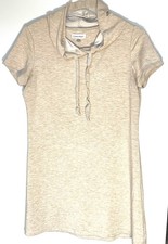 Calvin Klein Hooded Short Sleeve T-Shirt Dress Women's Medium - Oatmeal Color