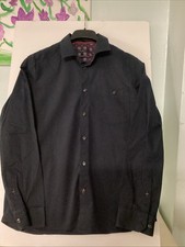 Ted Baker London Mens Navy Button Up Dress Shirt Size 3 Medium