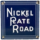 VINTAGE NICKEL PLATE ROAD PORCELAIN SIGN RAILROAD TRAIN STATION GAS OIL NKP