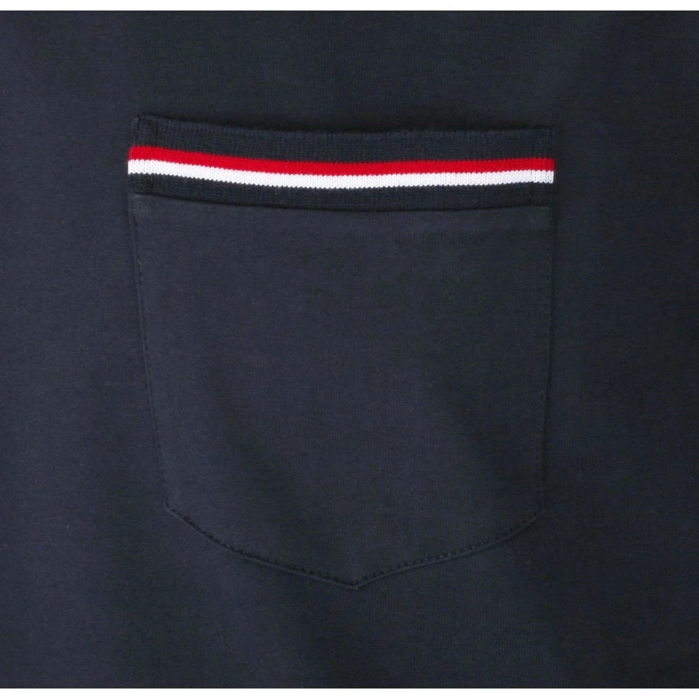 T shirt Thom Browne tre righe tasche manica corta blu navy 127542423