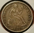 1883 Seated Liberty Dime XF+ Nice & Original