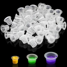 Tattoo Ink Caps 300PCS - Disposable Plastic Cups 300pcs mixed ink cups 