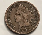 1906 Indian Head Cent Penny VG Details Damaged BN385