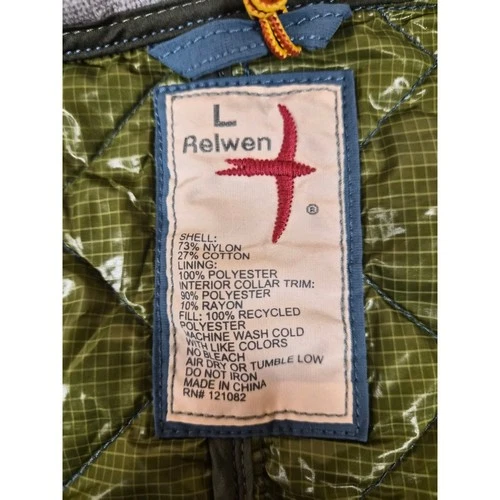 NWT Relwen Quilted Insulated Tanker Jacket Men's Size L Light Blue Color (1479) - product listing photo
