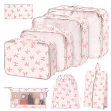 8 Set Packing Cubes for Suitcases,Suitcase Organizer with Pink Bows