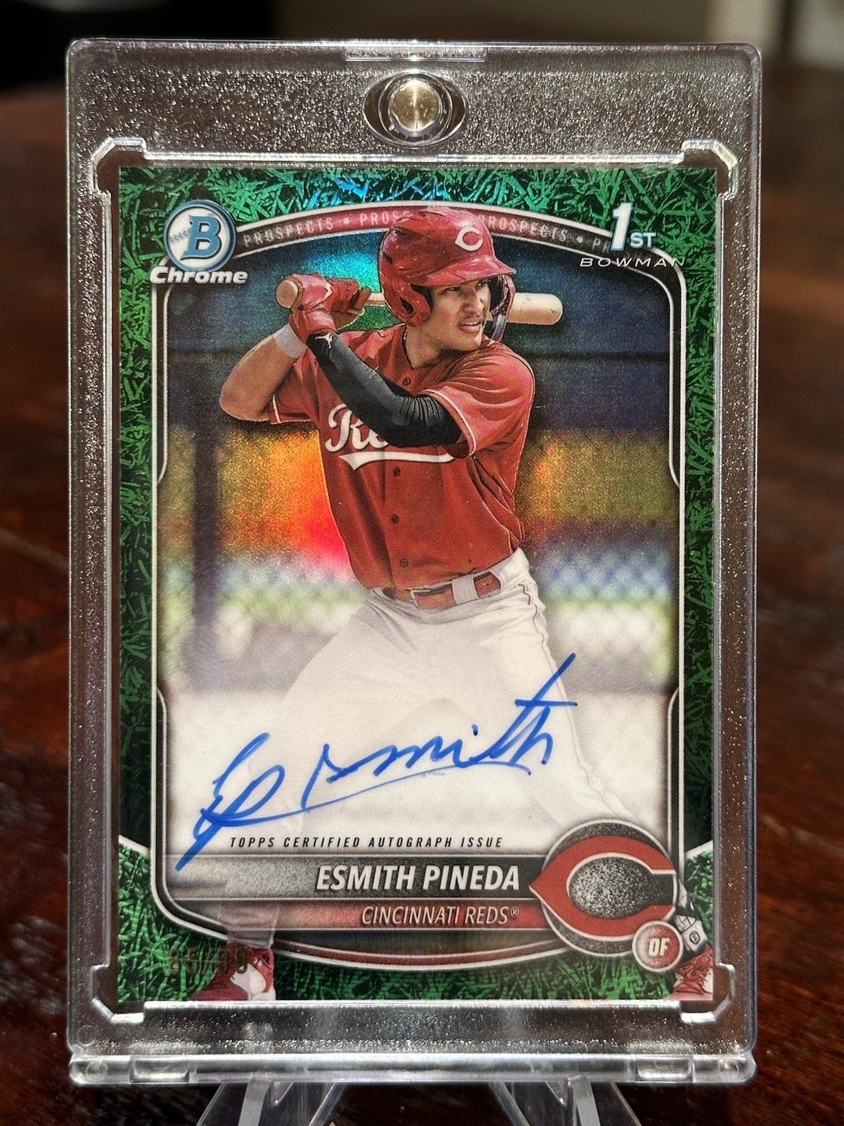 2025 Bowman Chrome Esmith Pineda #CPA-EP Green Grass AUTO Refractor /99