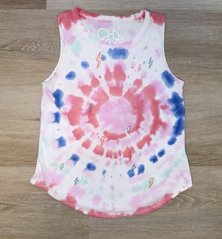 Chaser Girls Tie-Dye Lightening Bolt Tank Top size 7