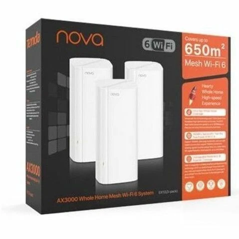 Tenda EX12 Wi-Fi 6 IEEE 802.11 a/b/g/n/ac/ax Ethernet Wireless Router (ex12-3) - Image 4 of 4