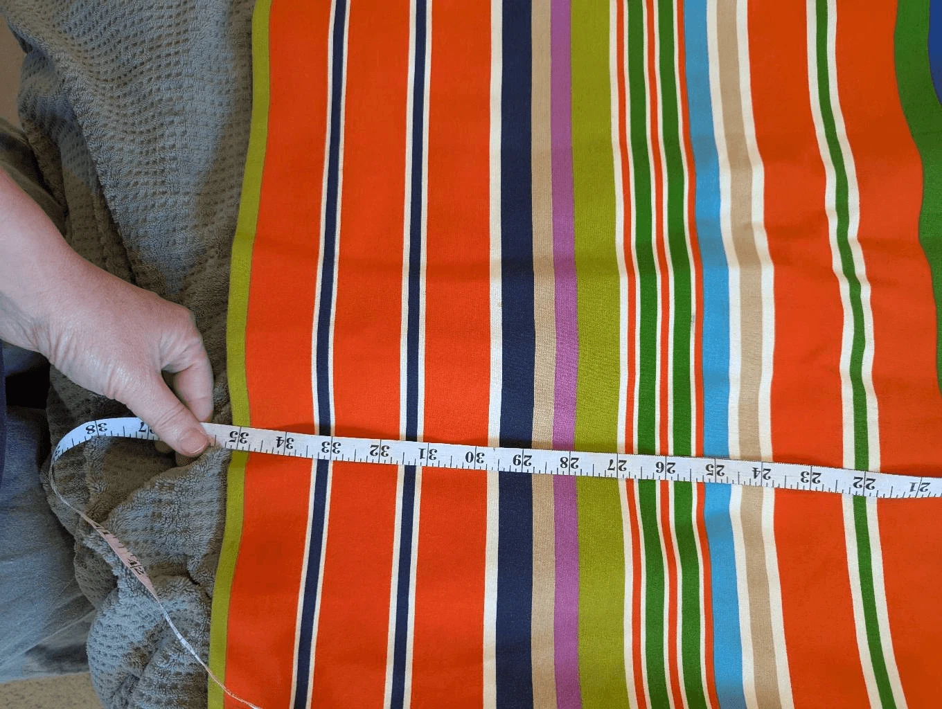 Abito donna Kate Spade NY taglia 4 manica ad aletta a righe blu arancione lunghezza ginocchio